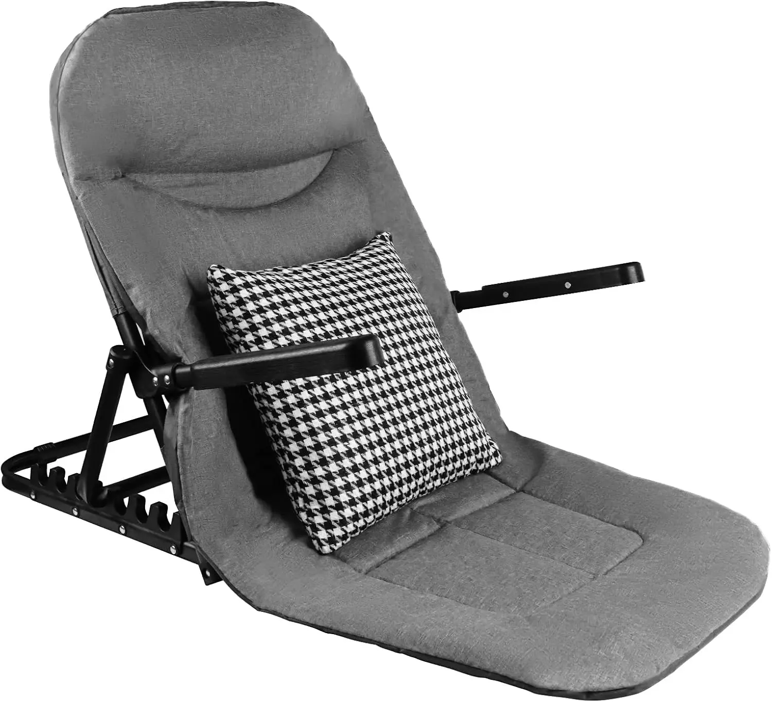 

7 Reclining Positions Lifting Bed Backrest With Armrest And Cushion, 0 To 80 Degrees Adjustable Folding Ba Rest For Bed Sitting