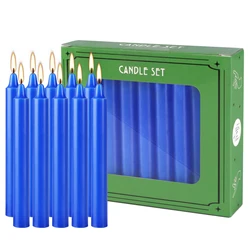 20 Blue 4-Inch Stick Candles, Drip-Free, Smoke-Free, Unscented, Household Dinner Candles, Hand-Poured, High-Quality, Suitable for Churches, Homes, Weddings, Parties, Seasonal Celebrations, Emergencies, and Home Decoration, Perfect for Thanksgiving, Valentine's Day, Father's Day, Mother's Day, Teacher's Day