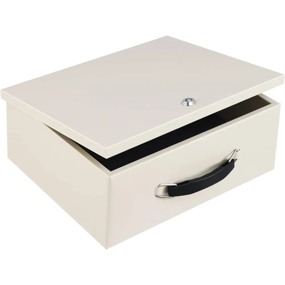 Портативный пожарный сейф с замком для ключей, огнестойкий металлический замок для документов, для дома, снаружи, автомобиля, бежевый