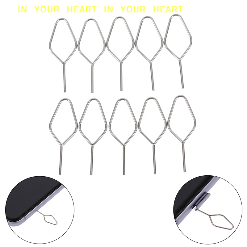 【X】10Pcs Universal Metal Phone Sim Card Tray Pin Eject Removal Tools Needle Opener Needle Opener Ejector