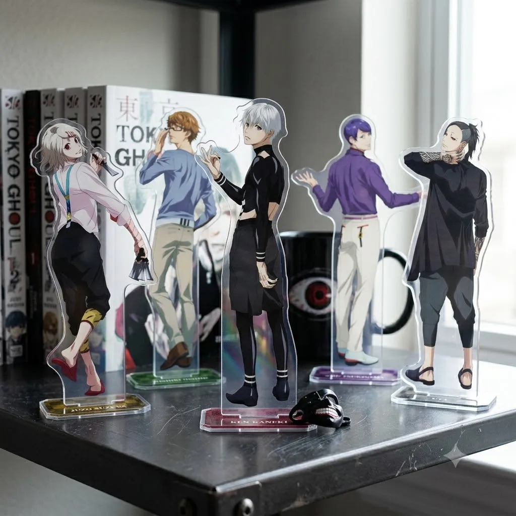 Anime Tokyo Ghoul Acrylic Stand Figure Desktop Decoration Collectible Ornament Cartoon Character Model Gift for Fans Keychain
