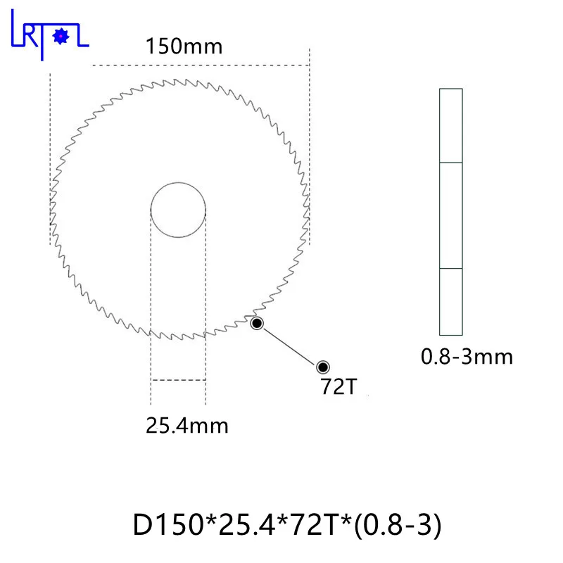 D150 Solid Carbide Tungsten Steel Cutting Saw Blade Milling Cutter 150*25.4mm (0.8 1.2 1.3 1.4 1.5 2 2.5 3 )