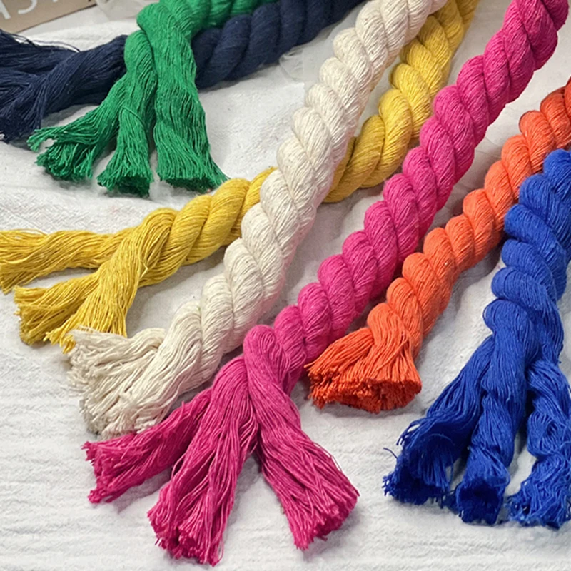 2Meters 5-20mm 3 Shares Macrame Cotton Rope Strap Braided Twisted Cord DIY Decoration Ropes Bag Craft Cords Sewing Accessories