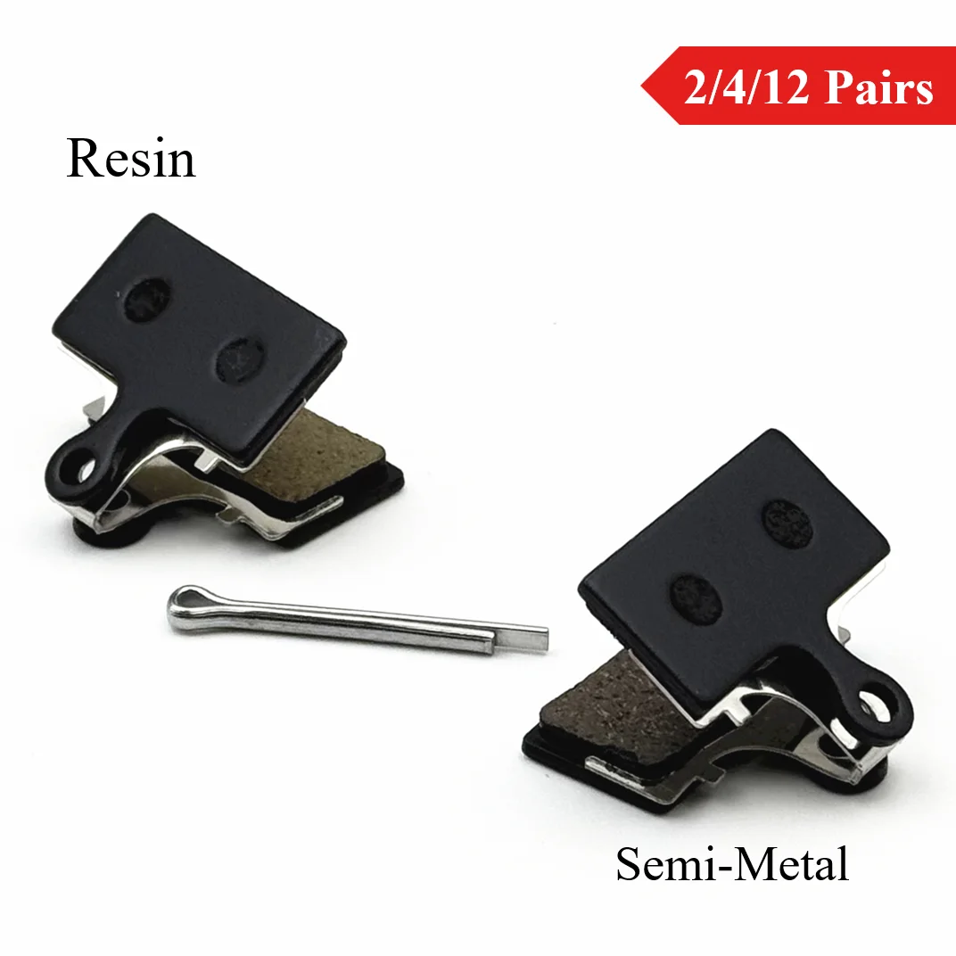 Semi-Metal & Resin 2/4/12Pairs Disc Brake Pads for Mountain Bike, for Shimano G01S G03S XTR M9000 XT M8000 SLX M7000 Deore M6000
