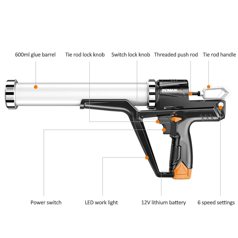 

Electric Glue Gun Seam Sealer Door and Window Tile Floor Glass Glue Rob Automatic Lithium-ion Glue Machine