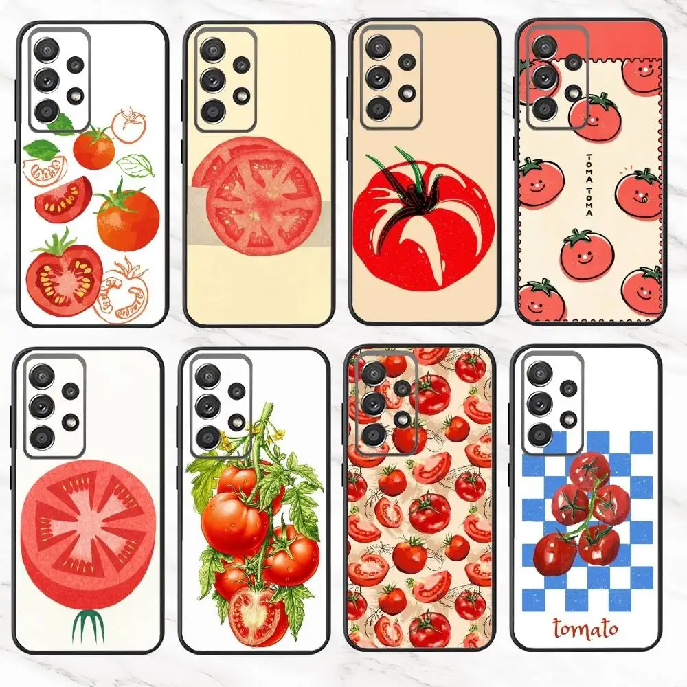 

V-Vegetables Fruits Tomatoes Phone Case For Samsung S25,S24,S21,S22,S23,S30,Ultra,S20,Plus,Fe,Note,10,9,5G Black Cover