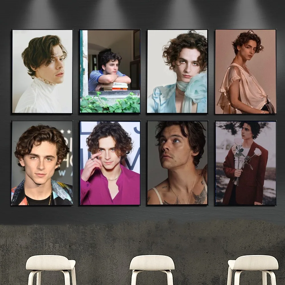 Timothee Chalamet Poster No Framed Kraft Club Bar Paper Vintage Poster Wall Art Painting Bedroom DIY Study Stickers