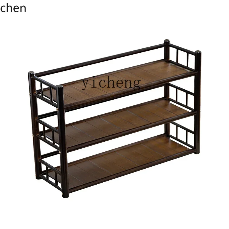 HXL Antique Shelf Kung Fu Tea Cup Storage Rack Draining Teapot Tea Ware Teapot Holder