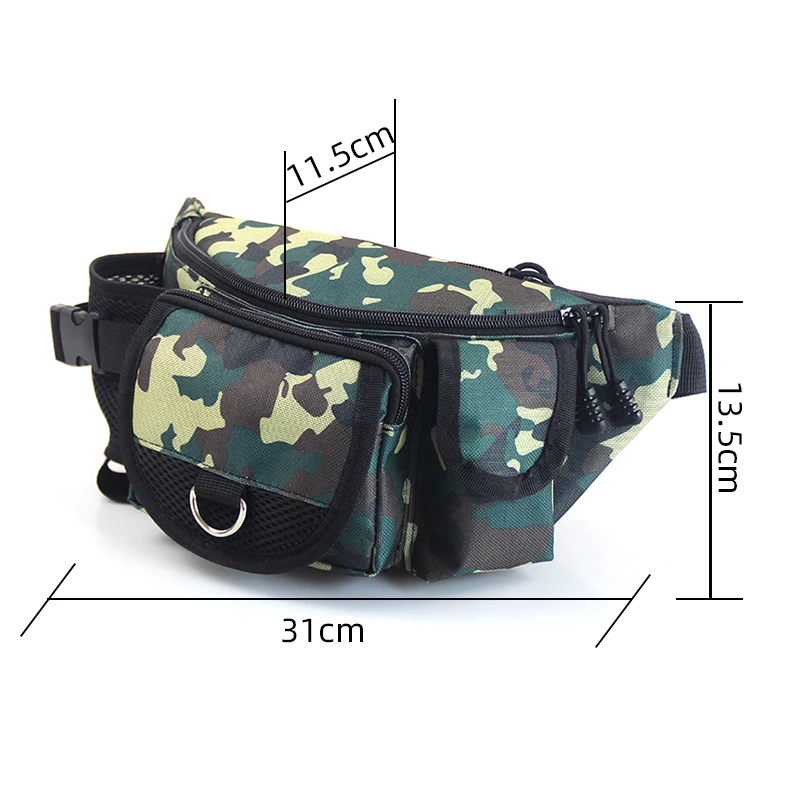 Camouflage Fishing Waist Bag Multipurpose Tactics Belt Bag Waterproof Portable Breathable Tool Organizer Wallet Fishing Bags