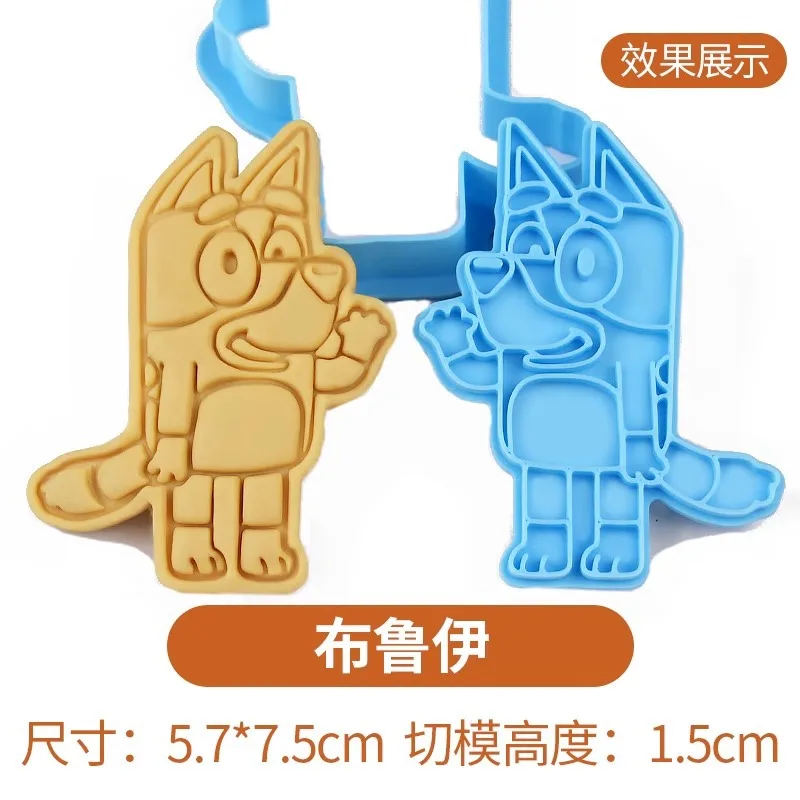 Bluey Cartoon Cookie Mold Puppy Bingo Cookie Grinding Tool Birthday Cake Cookie Decoration Printed 3D Mold kids Plasticine Mold