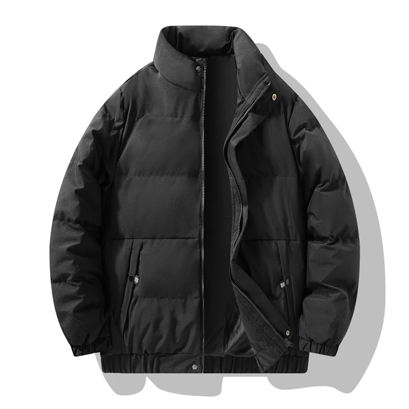 

Down cotton padded jacket, men's stand up collar thickened coat winter trendy brand loose cold proof and warm bread jacket