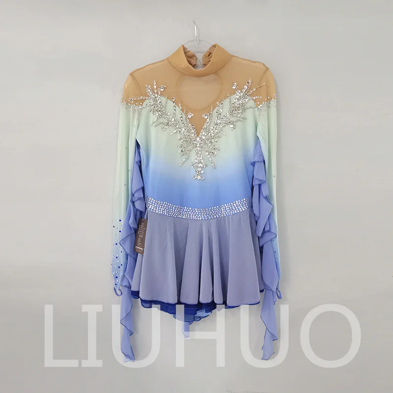 LIUHUO Ice Figure Skating Dress Girls Women Teens Stretchy Spandex Competition Wholesale