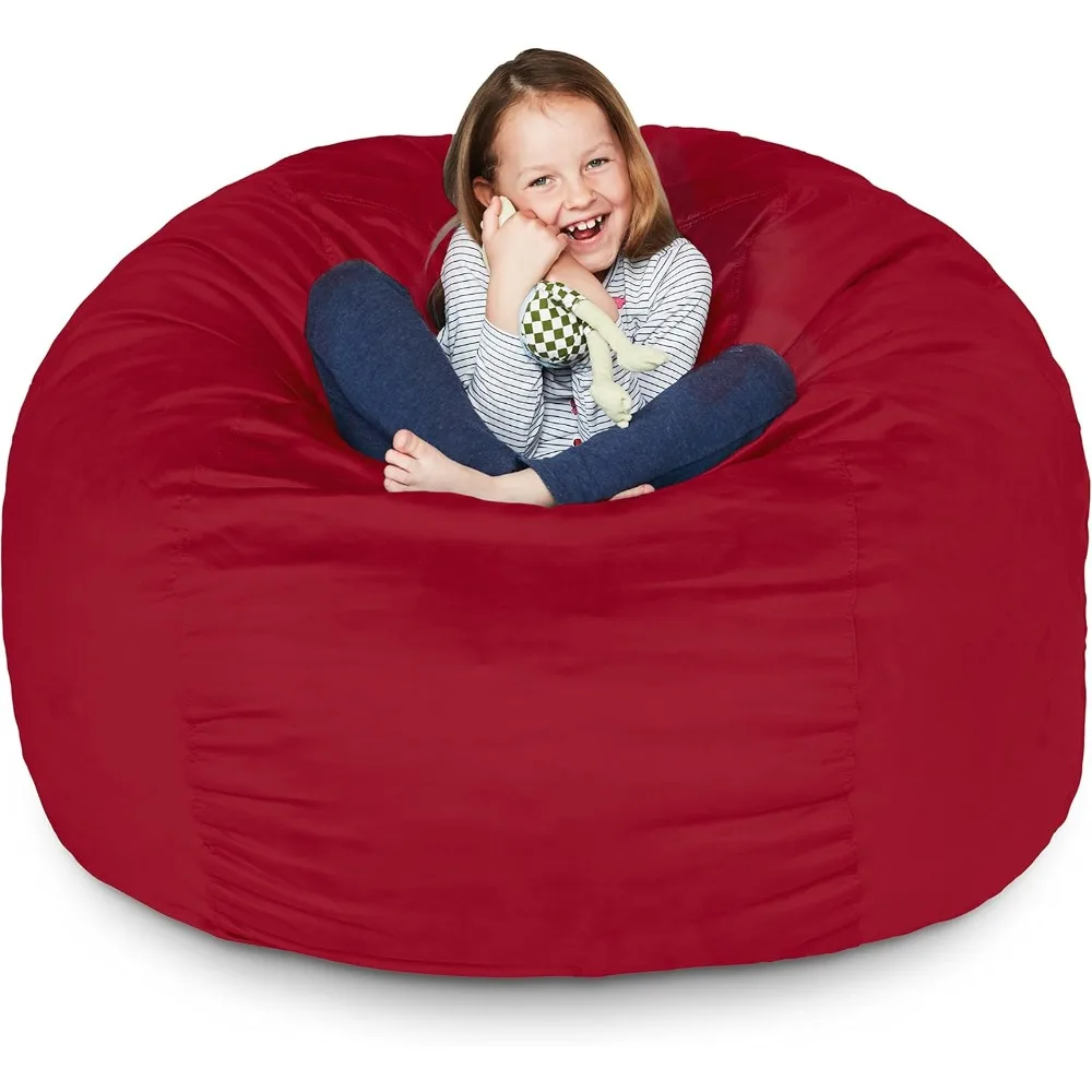 

Роскошное кресло-мешок среднего размера длиной 3 фута с чехлом из микрозамши — ультрамягкое, наполнитель из пенопласта, моющийся диван-мешок для взрослых