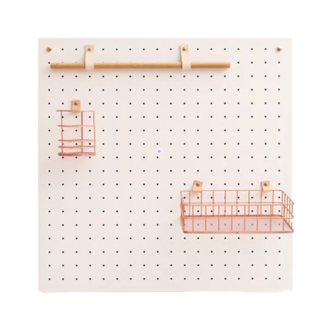

Europe Style Shelf Square Plate Small Hole Display Wooden Pegboard
