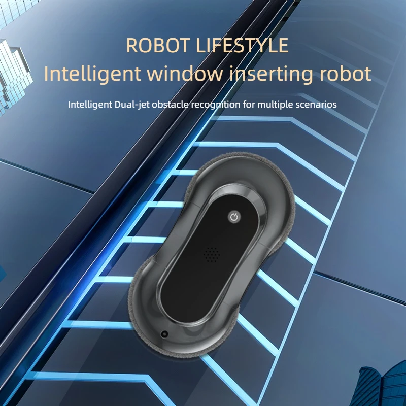 Automatic Window Robot Cleaner Smart Robotic Window Washer High Suction 2800Pa Four Directions Spray Water Remote Control Home A