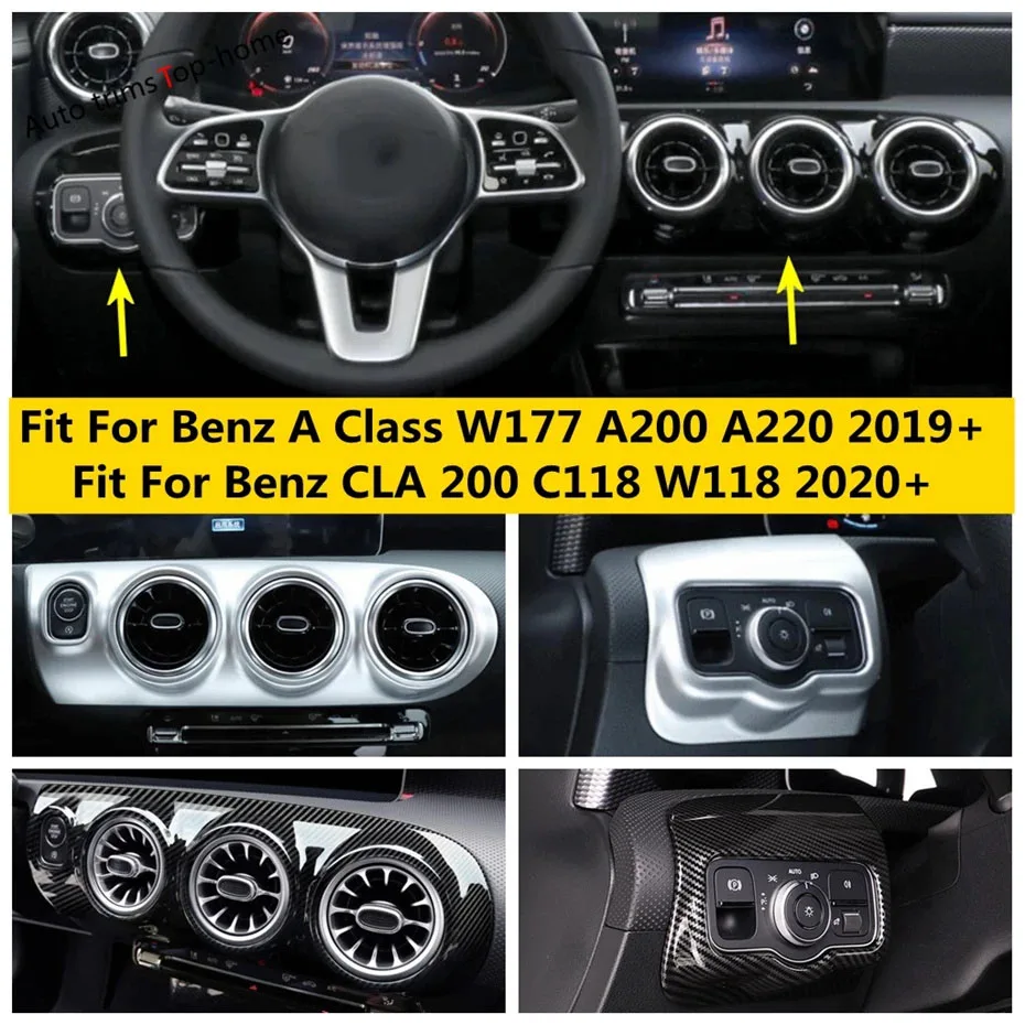 

Central Control Air AC Outlet Head Light Button Cover Trim Fit For Benz A Class W177 A200 A220 / CLA 200 C118 W118 2019 - 2023