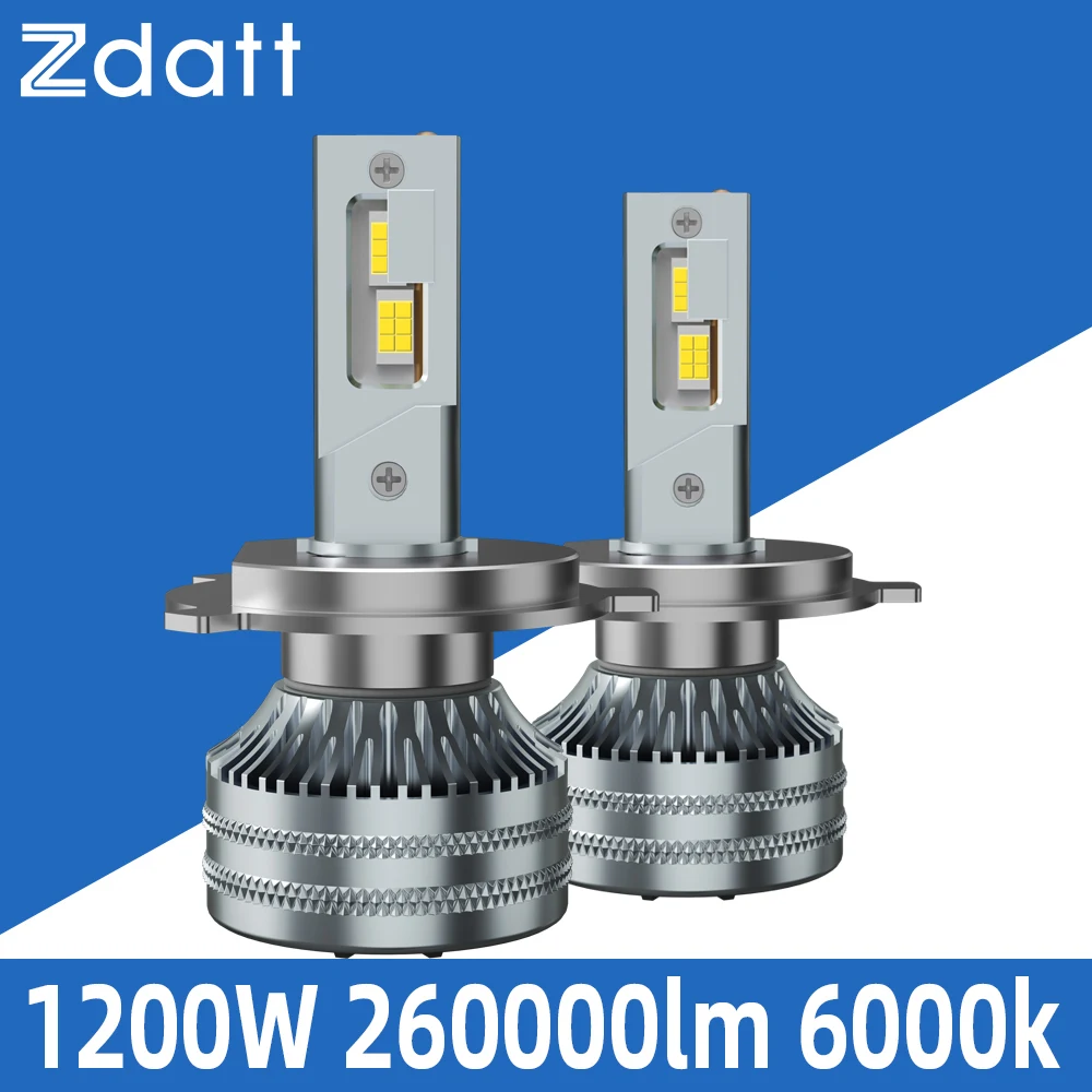 

Zdatt 1200W H7 H11 H4 Led Headlights High Power H1 H8 H9 HB4 HB3 9005 9006 Canbus Turbo Lamp 6000K White Car 12V Led Lights