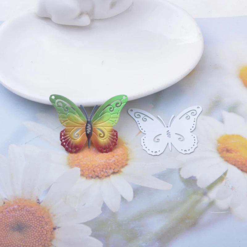 6 Stück/Set Edelstahl-Schmetterlings-Halskettenverbinder mit 4 Löchern, Schmetterlings-Druck-Anhänger, DIY-Schmuck, Ohrringe, Mädchen-Anhänger – Detail 5
