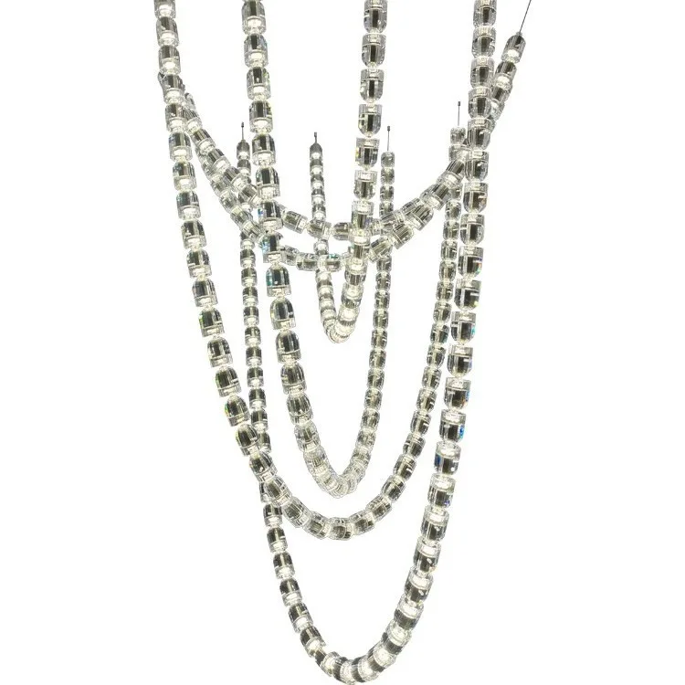 

Hotel, lobby, crystal lamp, postmodern, light luxury, sales department, villa, necklace, chandelier