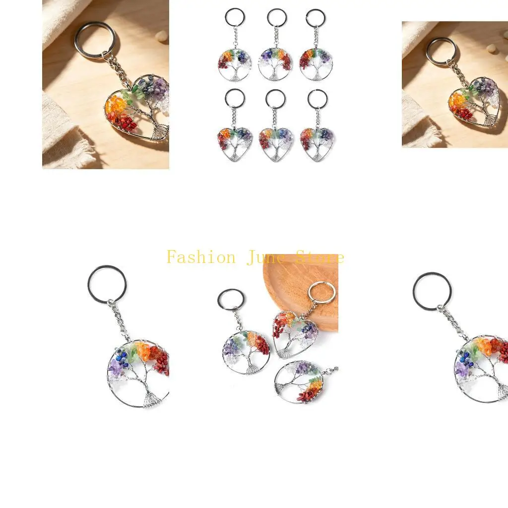 N5KA Ring Charm with Tree Pendant and Stone Chip Accent