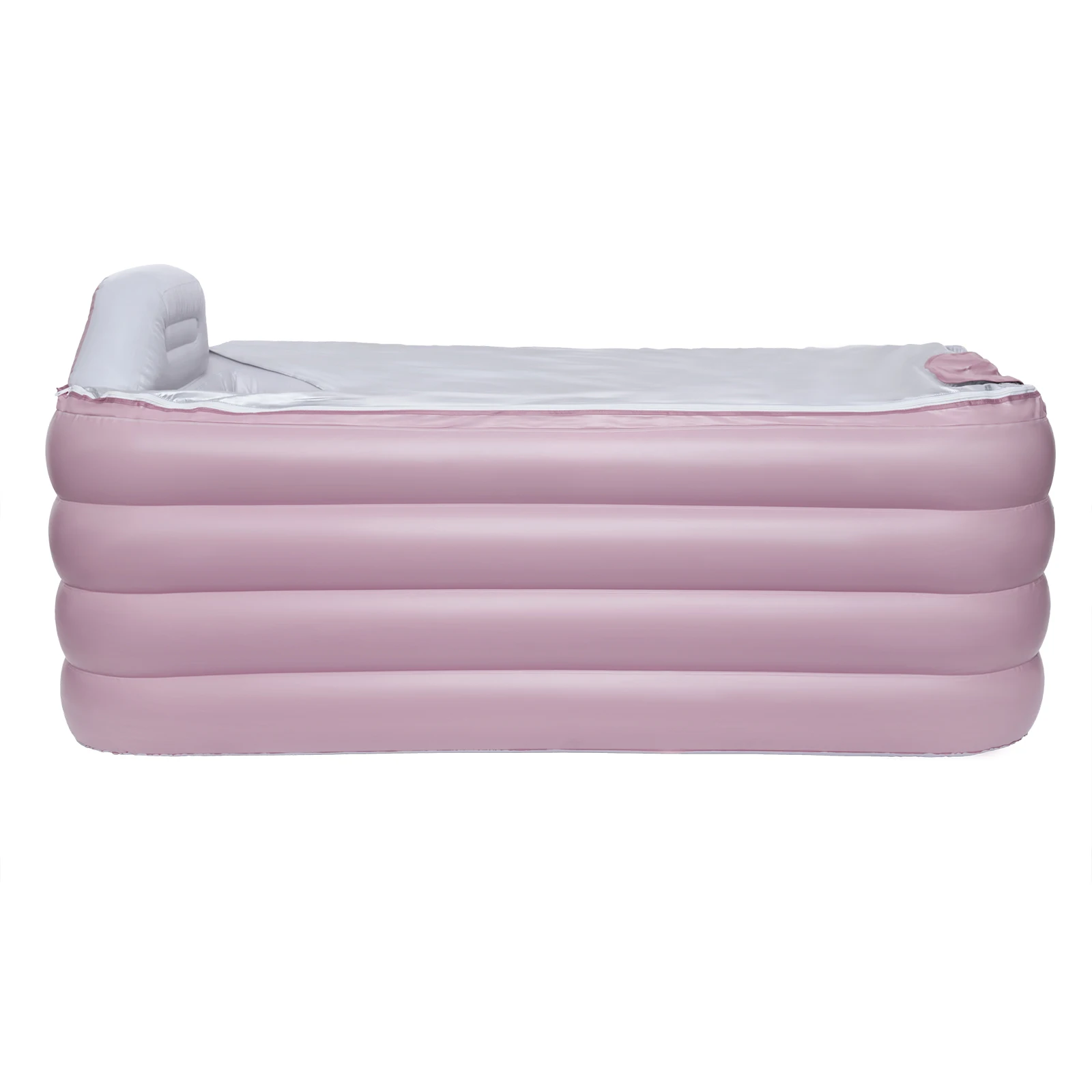 PVC Foldable Inflatable Bathtub Travel Pink Bath Tub Free-Standing Blow Up Bathtub with Electric Air Pump for Adult Spa