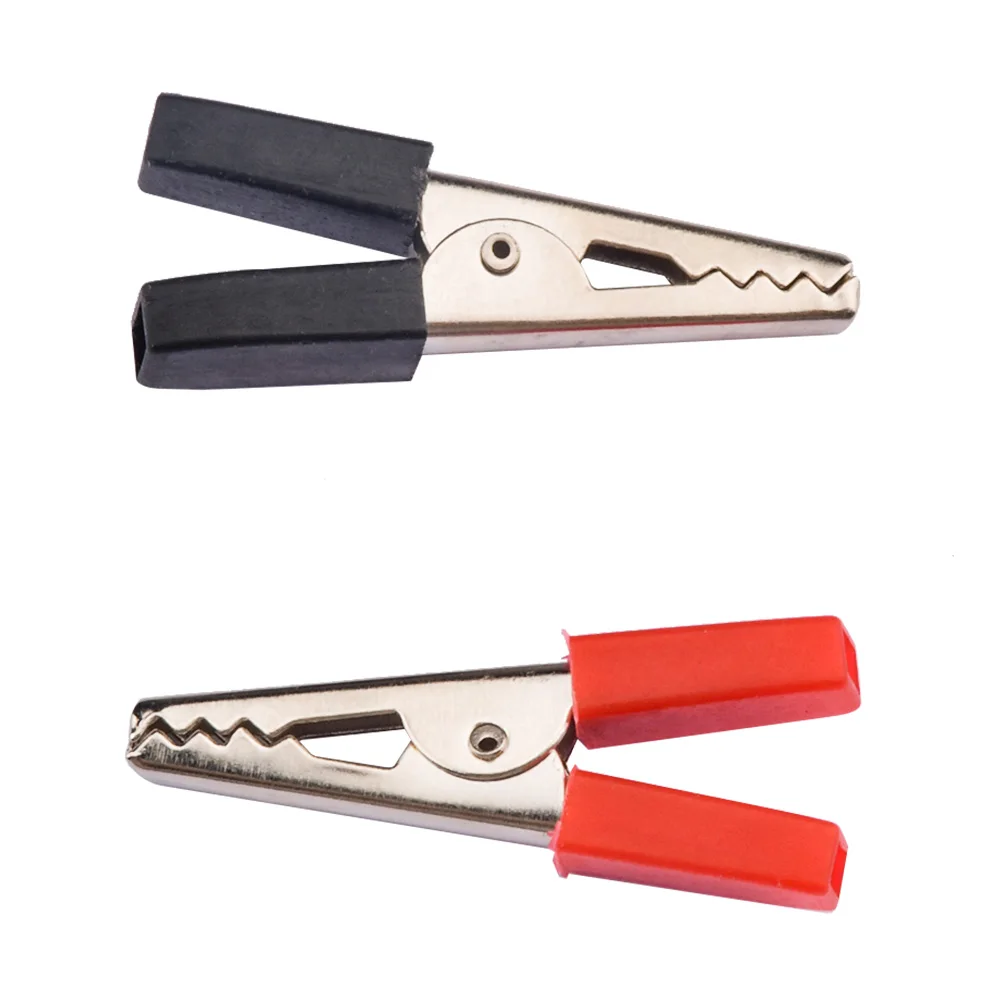 1Pcs Insulated Crocodile Clips Plastic Handle Cable Lead Testing Metal Alligator Clips Clamps 4/6.5mm Length