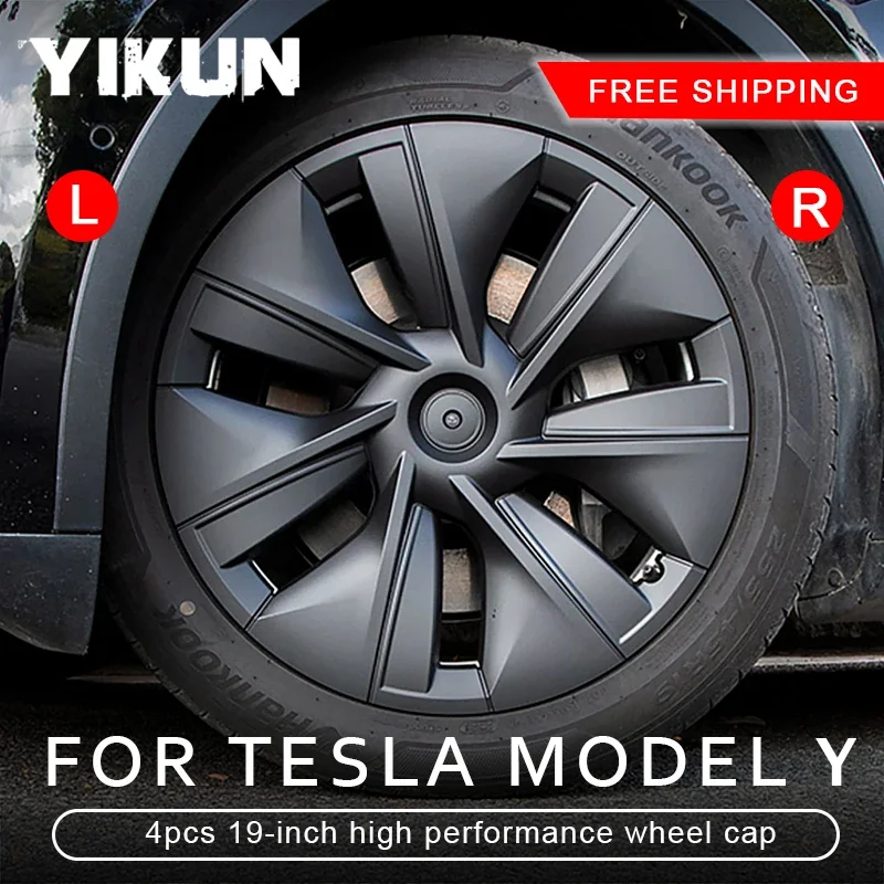 4PCS Wheel Cap Replacement Hubcap 19-Inch Automobile Hubcap Full Rim Cover ModelY 2021 2018-2023 Wheel Cap Kit for Tesla Model Y