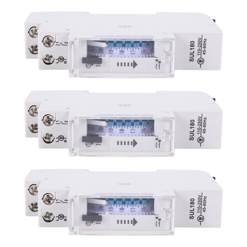 HOT SALE 3X SUL180A 15 Minutes Mechanical Timer 24 Hours Programmable Din Rail Timer Time Switch Relay Analysis Instruments
