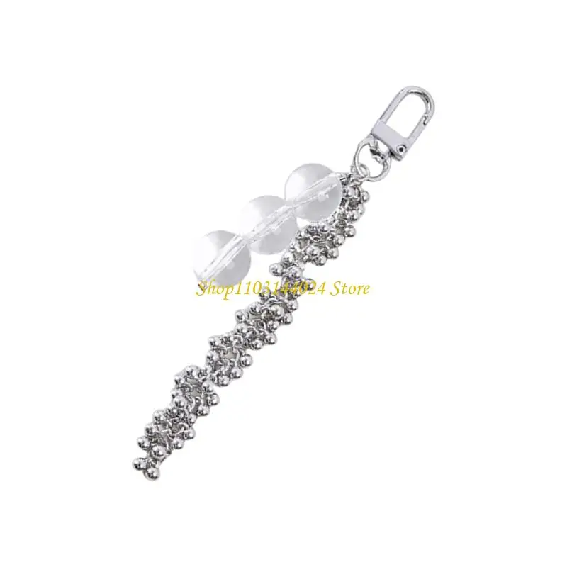 N5KE Modern Keychain Pendant Multicolor Beaded Tassels Stylish Purse Practical Gift