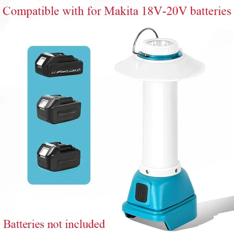 

Portable camping light outdoor LED lighting cylindrical vertical light suitable for Makita 18v lithium battery portable