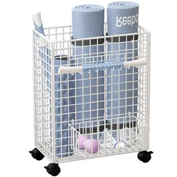 High quality furniture foldable cabinet clothes storage baskets living room yoga mat rack organizer