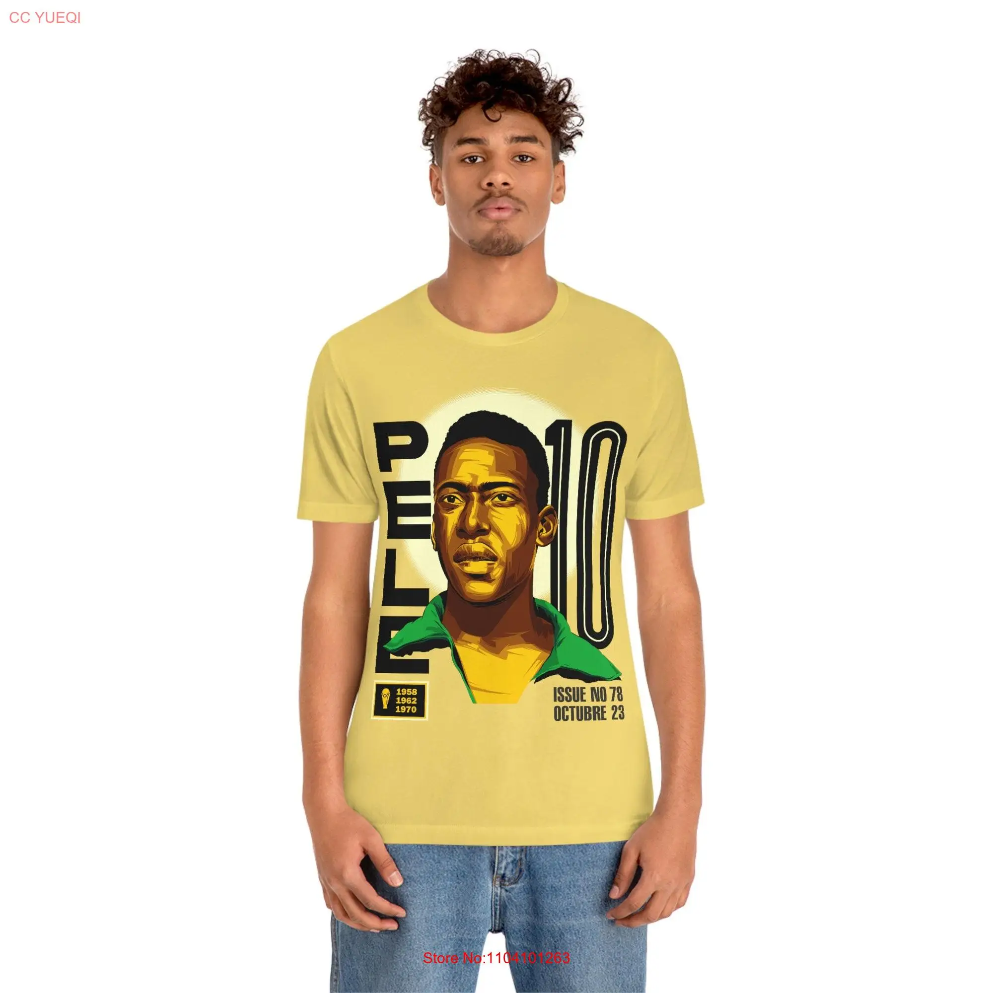 Brazil Verde e Amarelo King Rei Pele Edson Arantes do Nascimento T Shirt long or short sleeves