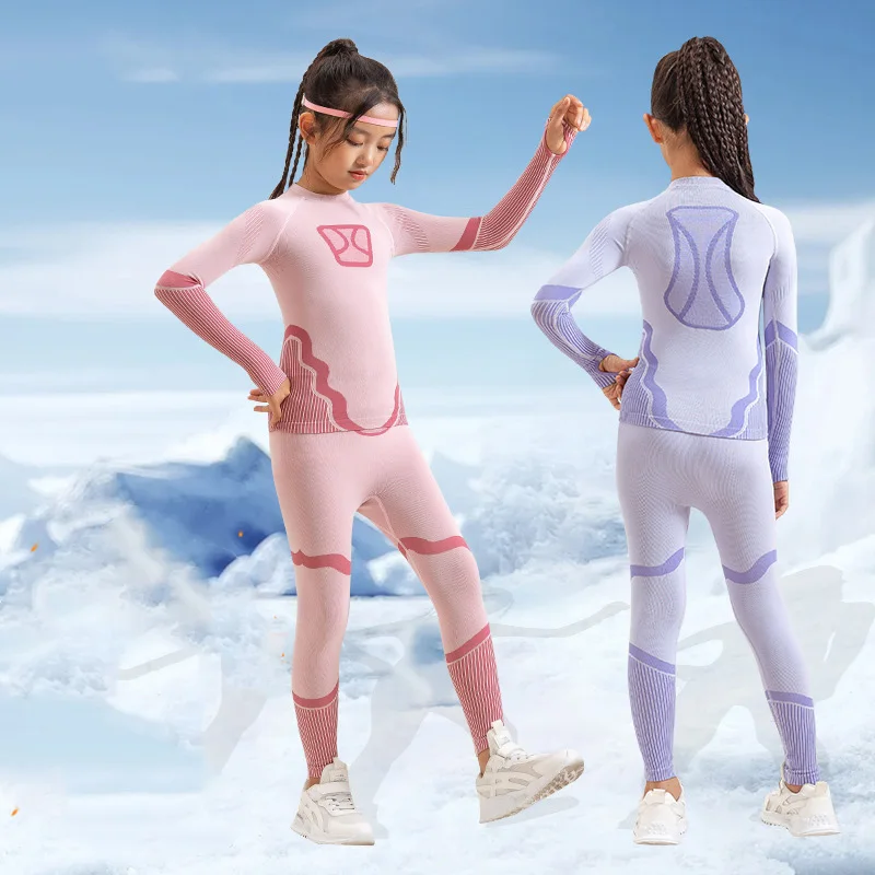 

Children Kids Boy Girl Conmproression Skiing Underwear Set Fitness Gym Ski Snowboarding Sport Running Yoga Exercise Suit K362