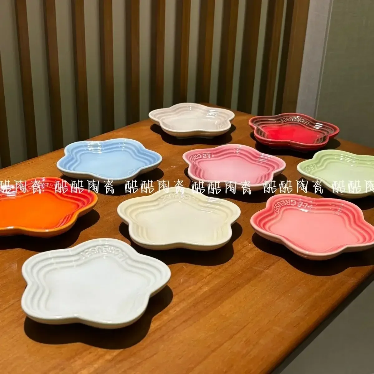 Cool Color Mini Plum Blossom Small Dish Cat Bowl Sauce Flower Shaped Gradient Bone Spitting Tableware Plum Blossom Flower Plate