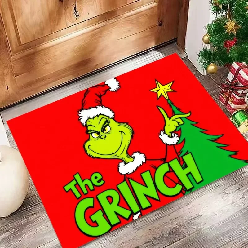VIKAMA Christmas Mat Outdoor Welcome Mat Living Room Decorative Mat Bedroom Kitchen Balcony Comfortable in And Out Foot Mat