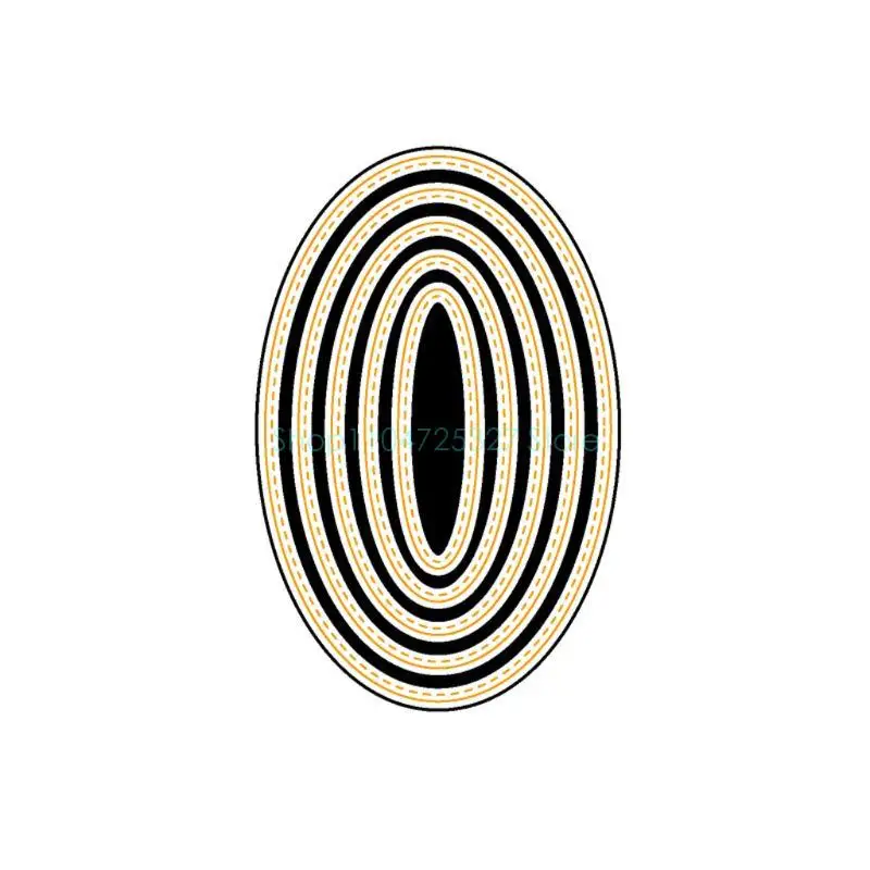 Nested Oval Metal Cutting Dies - Layered Frame Stencils for Cards, Scrapbooking & Embossing, Multi-Size Set