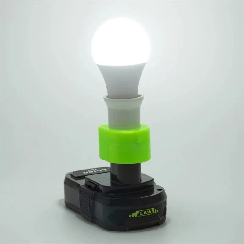 Imagem -06 - Portátil sem Fio Lâmpada Led para Ryobi One Mais 18v Li-ion Bateria E27 Interior e Exterior Luz de Trabalho Novo