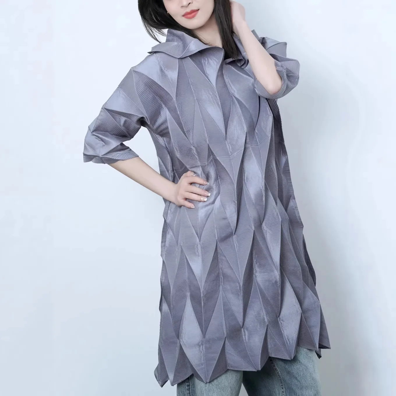 

Miyake Pleated Women's Europe and The United States Dress 2026 New Irregular Pleated Art Senior Sense of Temperament Short Skirt