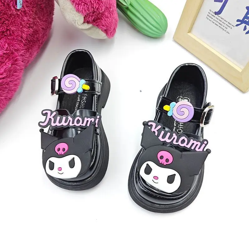 2024 Spring Girls' Small Leather Fashion Children's Princess Dance Cartoon Girls Kuromi New Single Shoe Women children shoes