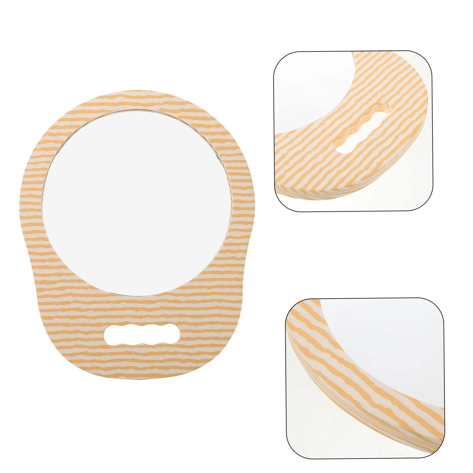 

Hair Salon Mirror Handheld Foam Frame Unbreakable Portable Mirror For Haircut Styling Barber Self Hairdressing Shower