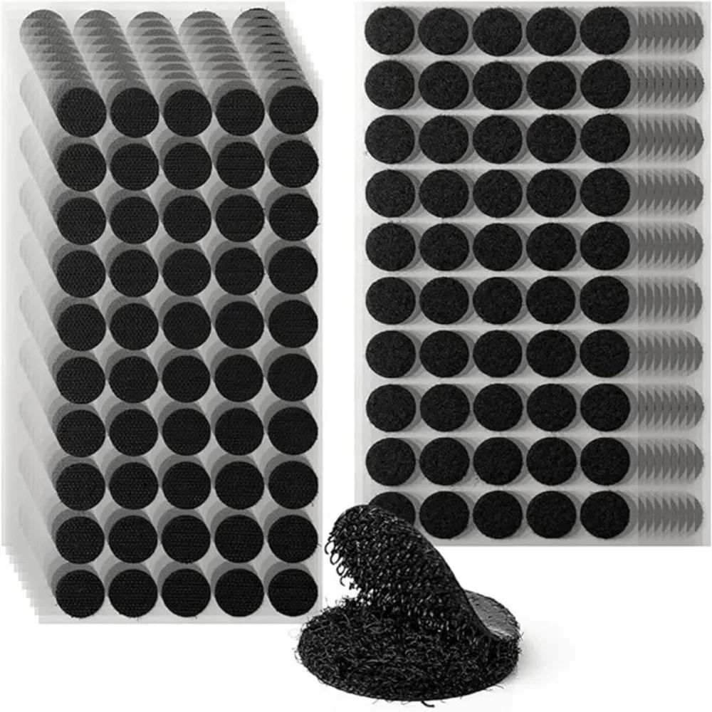 1000/100คู่เทปกาวไนลอนกันน้ำติดแน่นทนทานสติกเกอร์เหรียญทรงกลมตะขอห่วงดิสก์สำหรับงานประดิษฐ์ทำมือในสำนักงาน