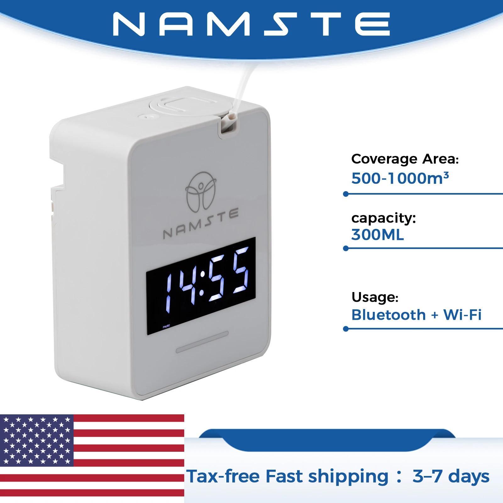 NAMSTE Local US Warehouse Fragrance Diffuser for Home Aromatic Essential Oil Monitoring Diffuser Bluetooth Air Freshener Machine