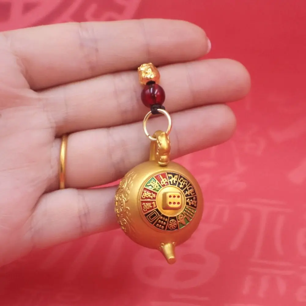 Exquisite Brass 12 Zodiac Keychain Loong Chinese Style Rotate Teapot Pendant Rabbit Tiger 12 Zodiac Keyring Hanging Accessory