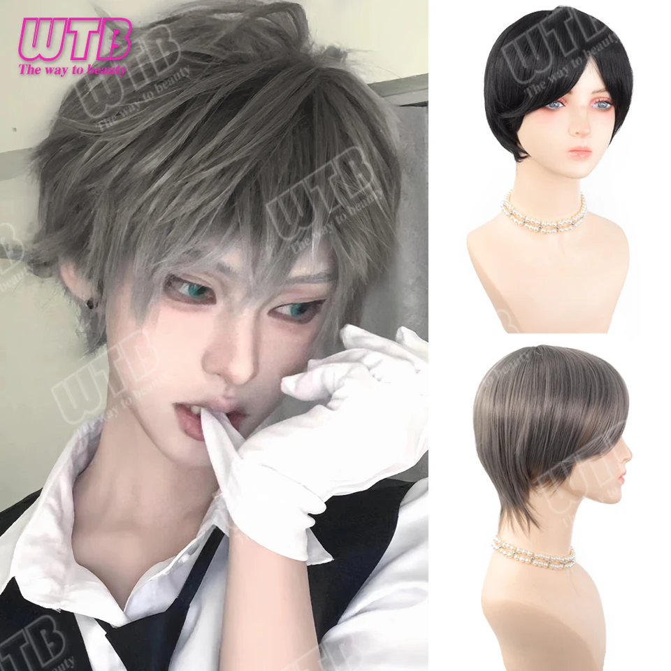 WTB High-Layer Short Synthetic Wig Volumizing Short Straight Wig with Bangs Suitable for Everyday Wear Holidays and Cosplay