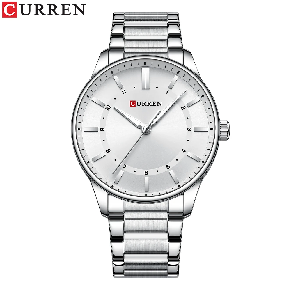 CURREN Casual Quarzuhren Männer Luxusmarke Edelstahlband Einfache Business Quarz Armbanduhren 6