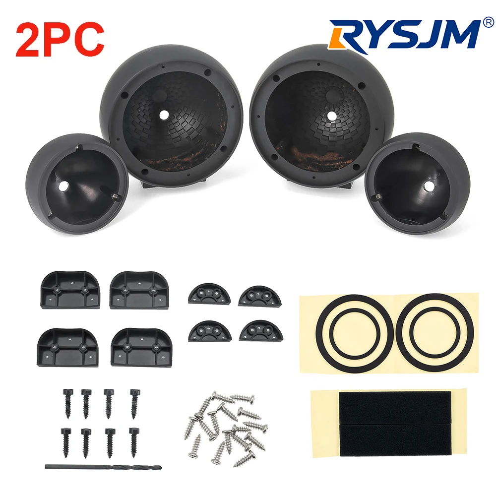 2Pc Car Mid-to-high-range Speakers Boxes Shell Bracket Audio Media Holder Tri Frequency Non-Molded A-pillar Horn Stand Cover