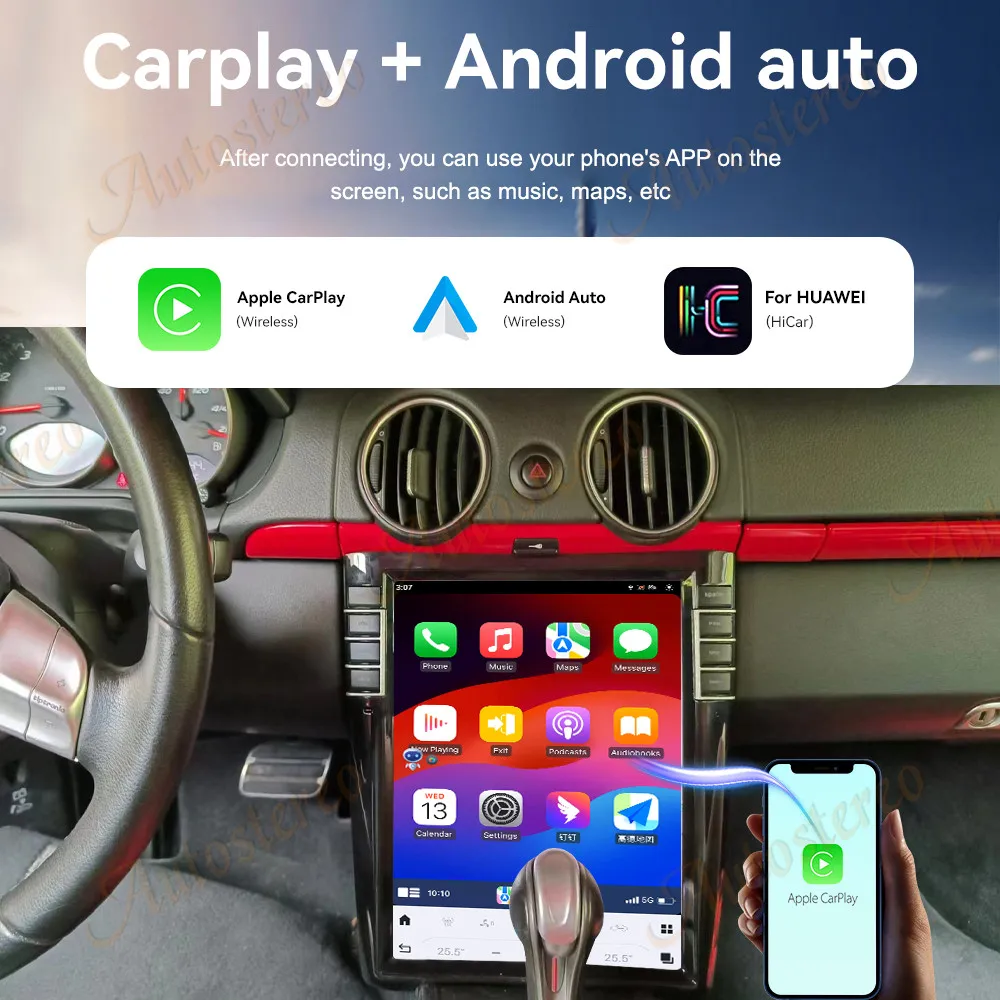 Android 14.0 Screen Carplay For Porsche Cayman 2003-2012 Car Radio Multimedia Player Car GPS Navigation Audio Stereo Head Unit