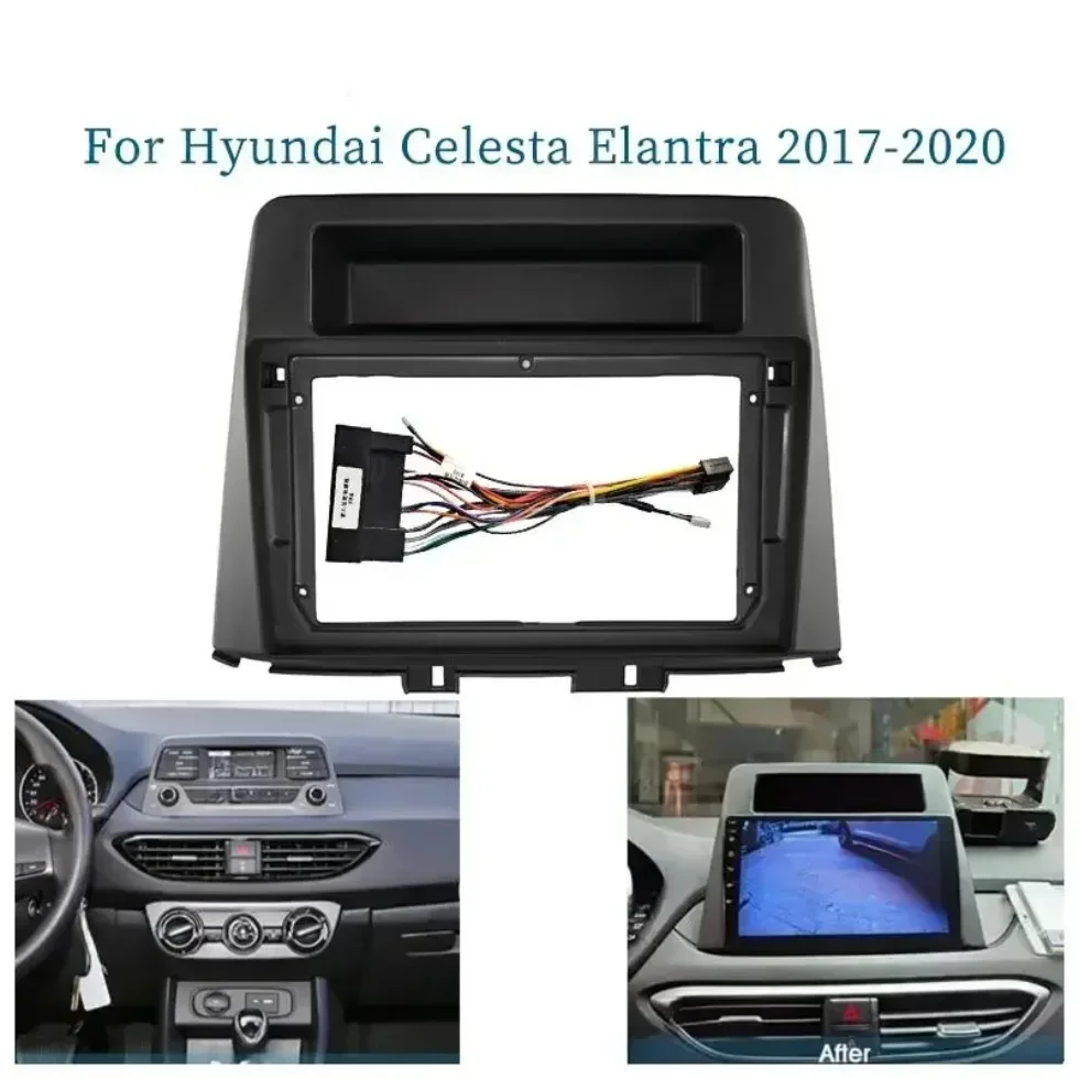 For Hyundai Elantra Celesta 2017-2020 9 Inch Car Frame Fascia Adapter Android Radio Audio Dash Fitting Panel Kit