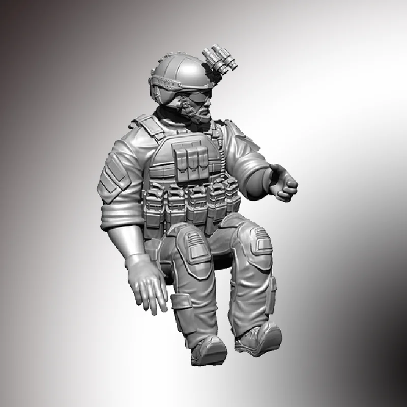 

1/35 Resin Model Figure Driving Us Assault Team Gk Micro Miniature 3d Printed White Model Toy Unassembled And Unpainted Kit