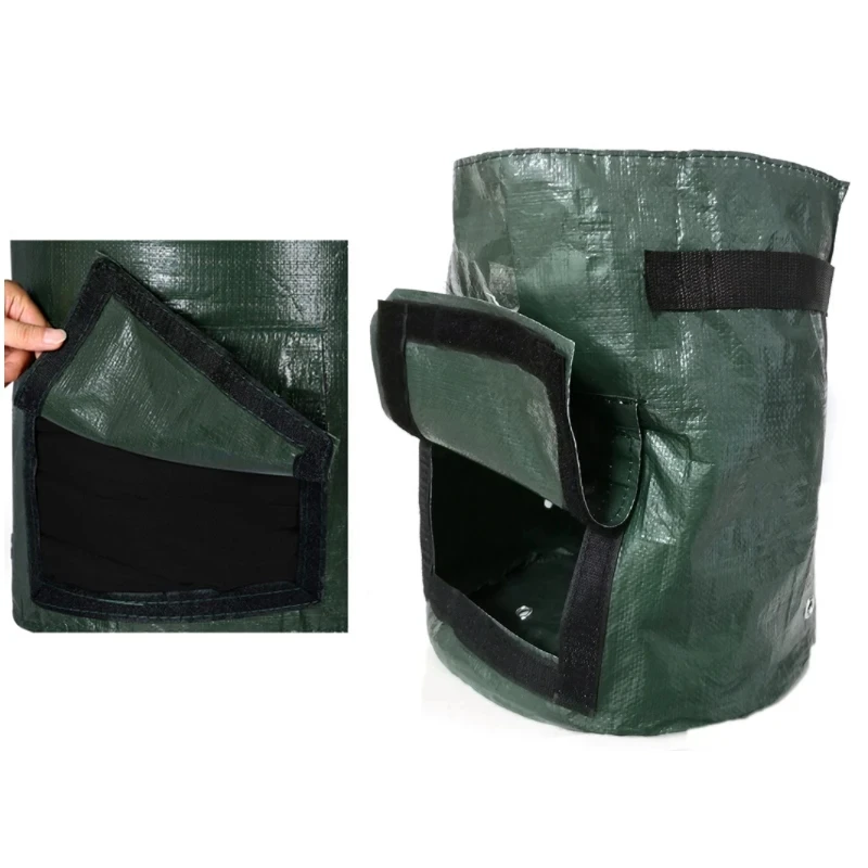 1PC Garden Potato Grow Bag PE Fabrics Gardening Thicken Pot Vegetables Planter Tub with Handles and Access Flap